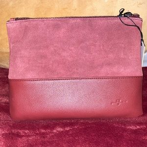 7For All Mankind Genuine suede/leather Burg clutch